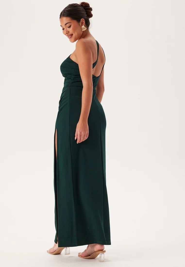 Luxury Silk Dress - Emerald Green