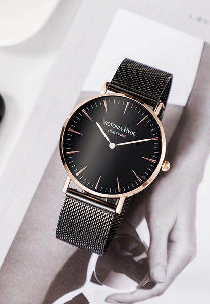 Modern Designer Smartwatch - Black Steel