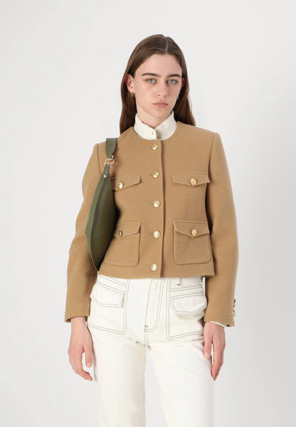 Premium Wool Blazer - Cream Gold Buttons