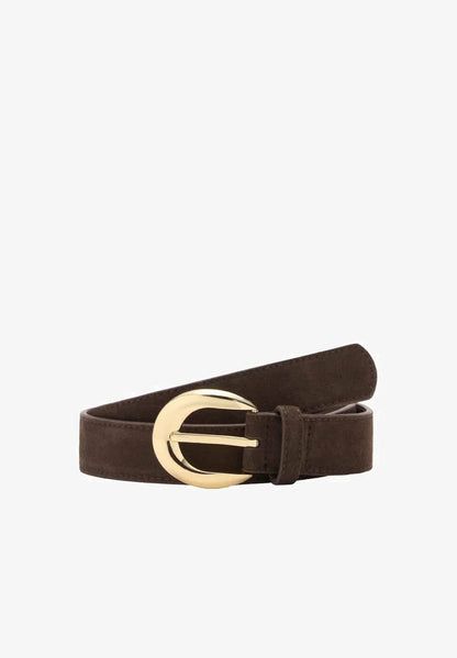 Leather Belt - Brown Silver
