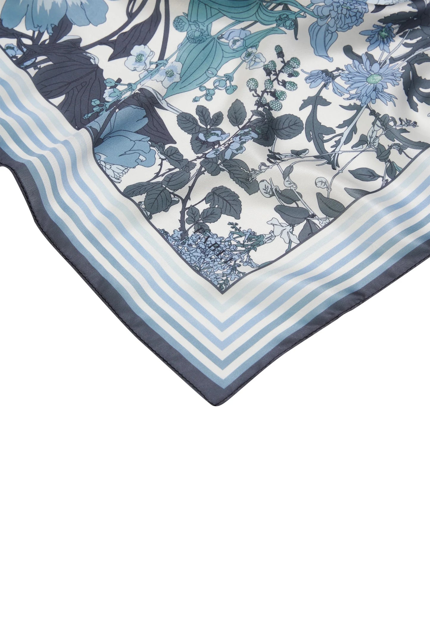 Luxury Silk Scarf - Abstract Blue Gold