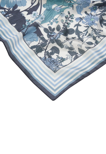 Luxury Silk Scarf - Abstract Blue Gold