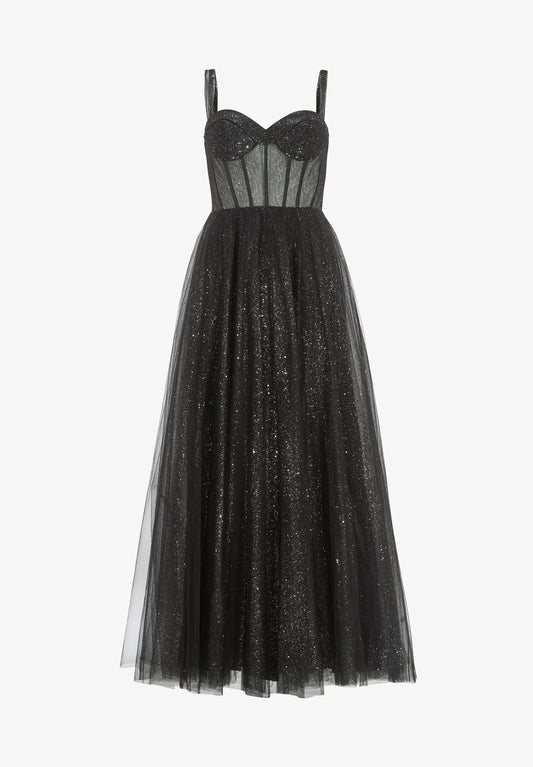 Haute Couture Evening Gown - Midnight Crystal
